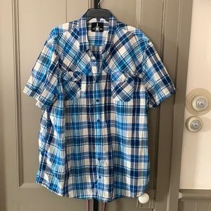 Blue/white dress shirt, XXL